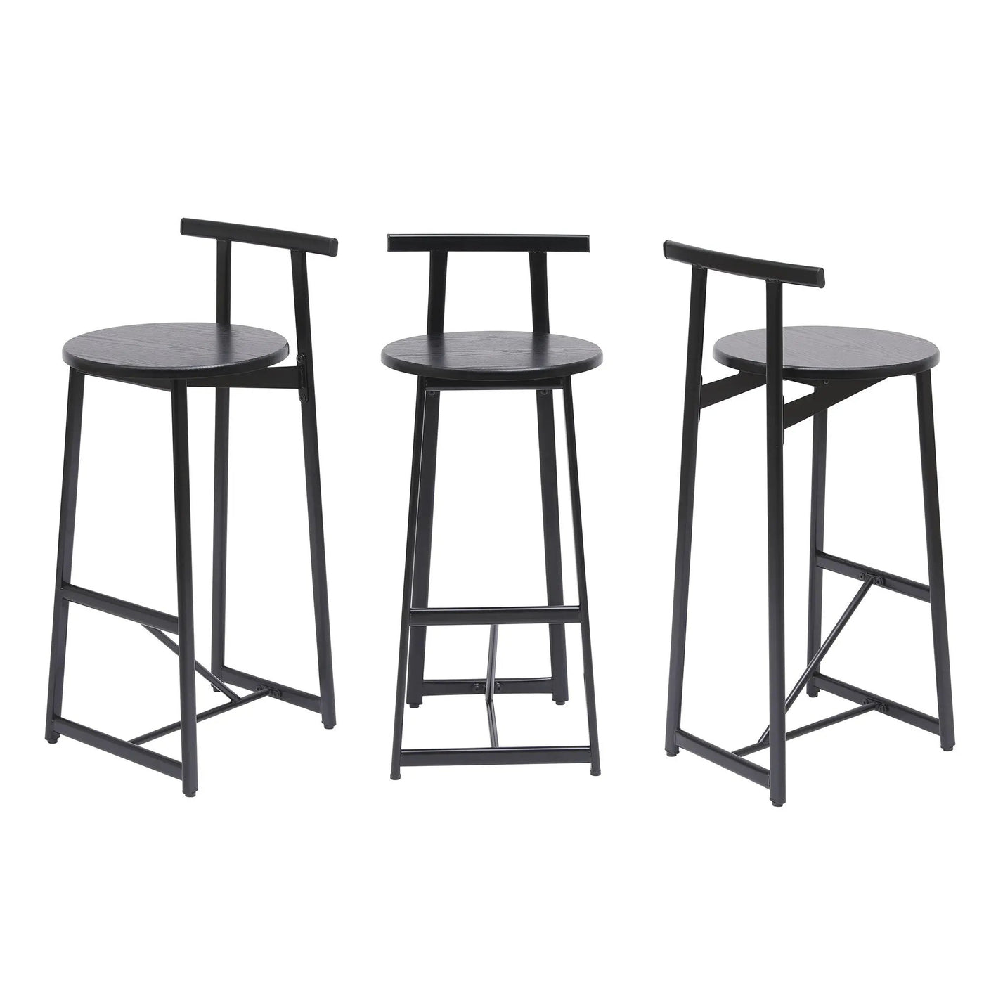 Modern Bar Stools With Backrest For Kitchen (Set of 3) by HouseOfZazla