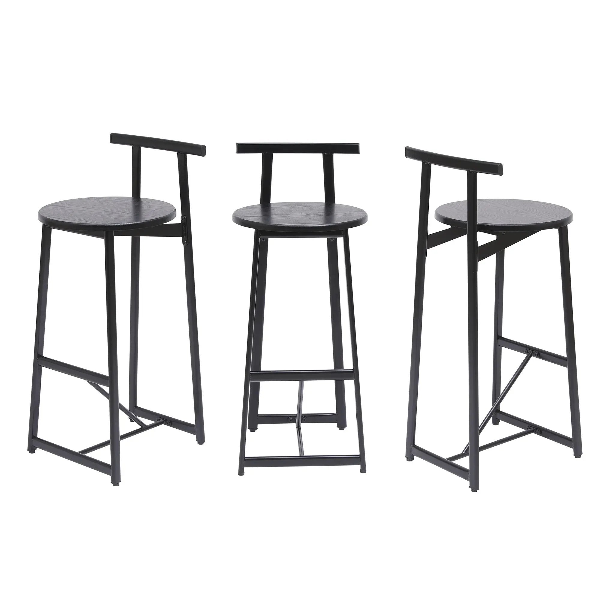 Modern Bar Stools With Backrest For Kitchen (Set of 3) by HouseOfZazla