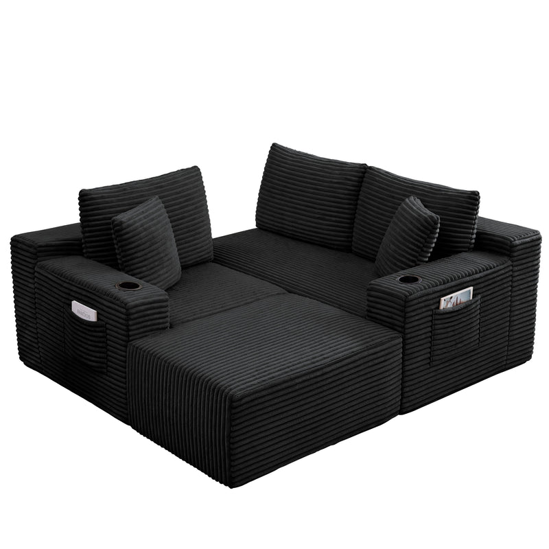 L-Shaped Sectional Sofa with Ottoman, photo 2 of 9