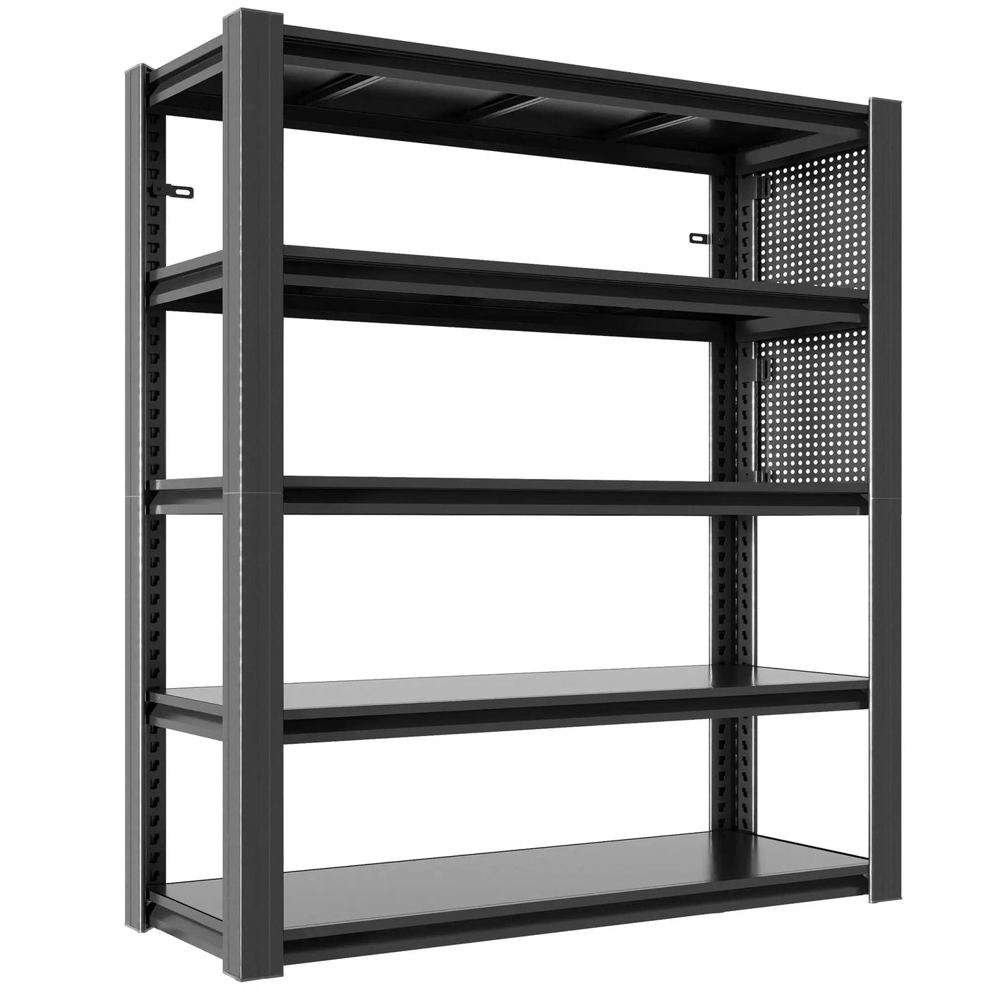 Industrial 5-Tier Adjustable Shelving Unit With Pegboard Heavy-Duty Storage by HouseOfZazla