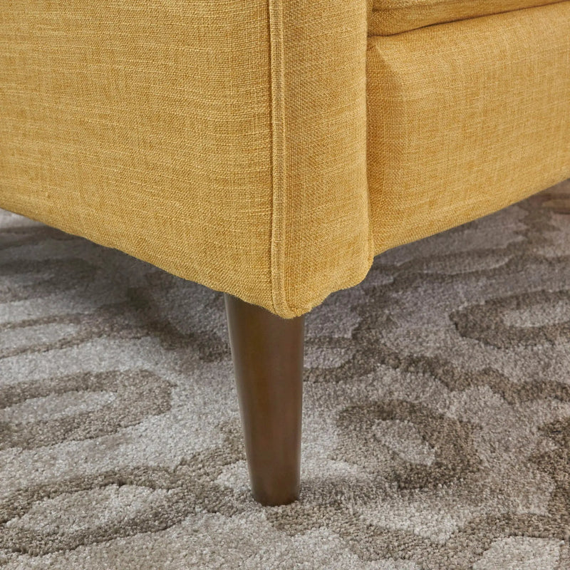 Mid - Century Modern Recliner With Button Tufted Waffle Stitch - Yellow by Unique Piece Furniture