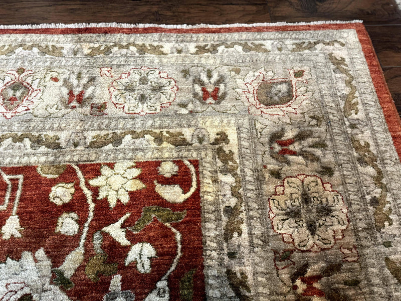 Pakistani Peshawar Rug 10x13, Burnt Orange, Large Handmade Wool Carpet by Jewel Rugs