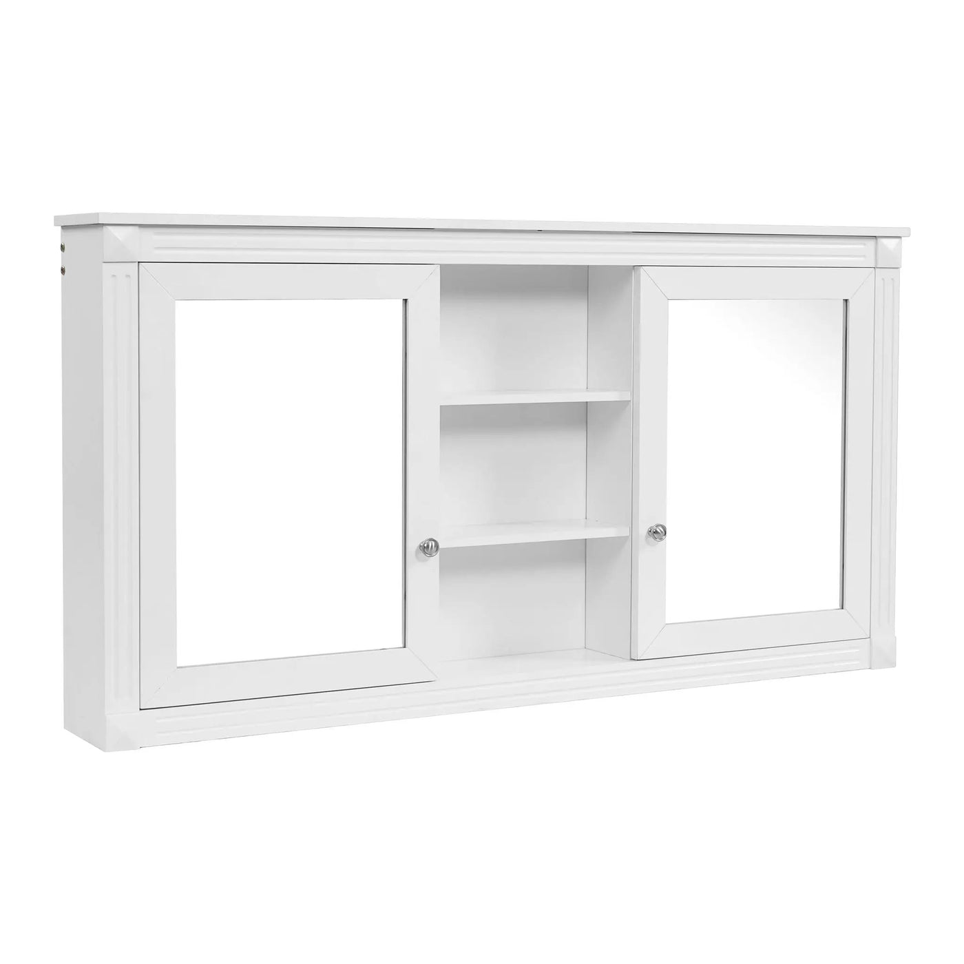 Modern Wall-Mount 2 In 1 Mirror Cabinet With Adjustable Shelves, Soft-Closing Hinges by HouseOfZazla