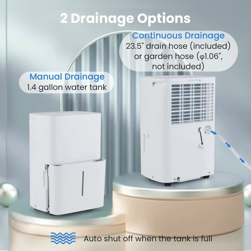 94.5 Pints Dehumidifier with 24H Timer and LED Display-White by DirectDeals