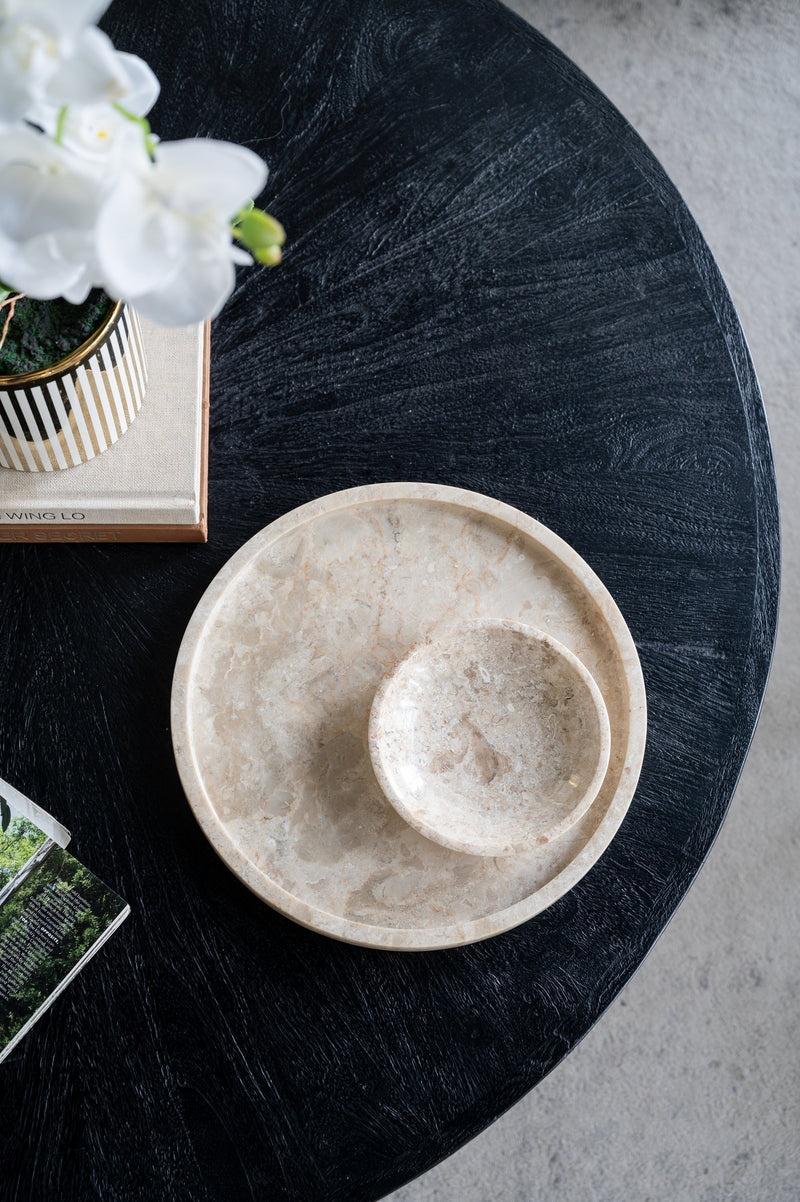 Round Marble Decorative Bowl with Smooth Finish - Cream, photo 9 of 10