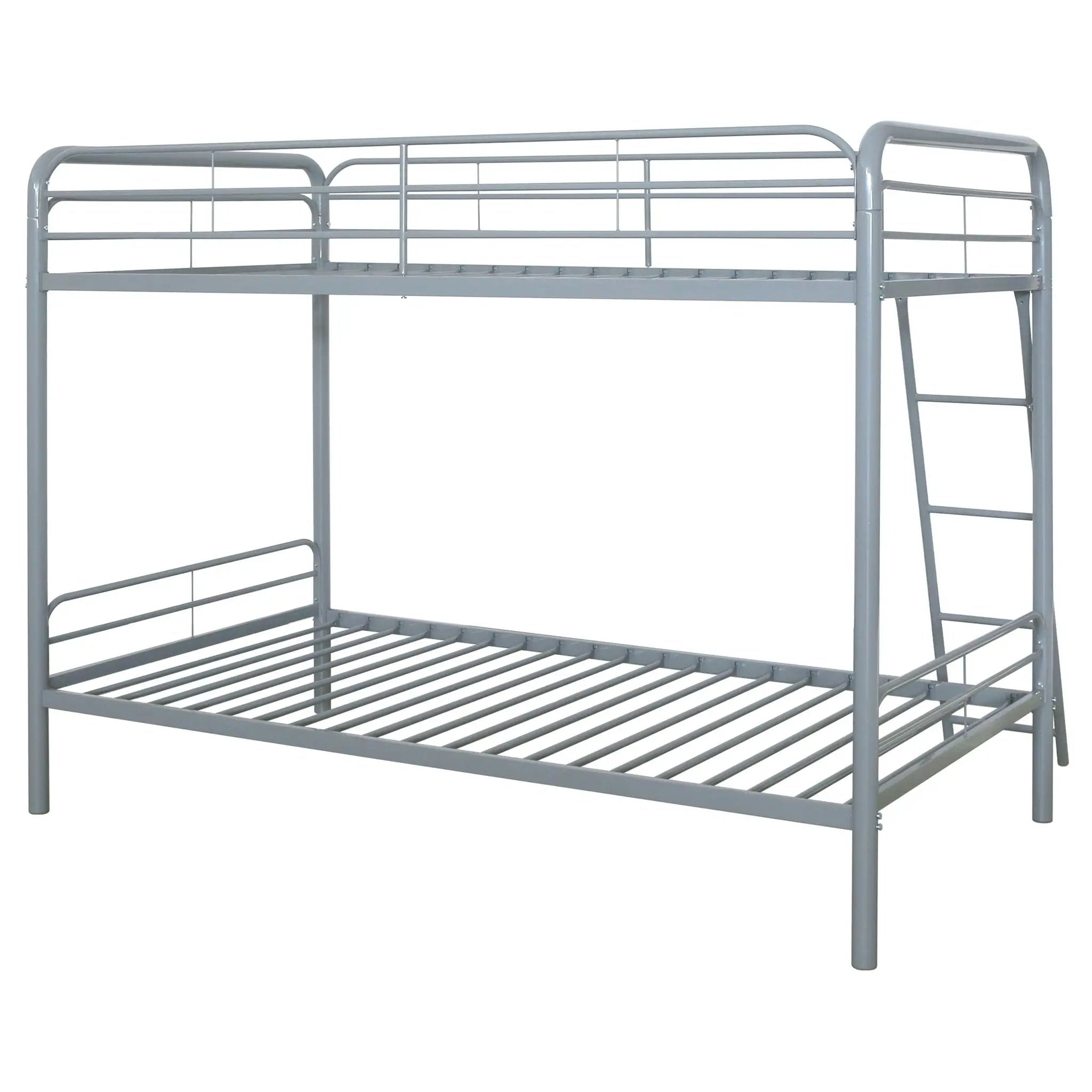 Carson Metal Twin Over Twin Bunk Bed Glossy Silver by Unique Piece Furniture
