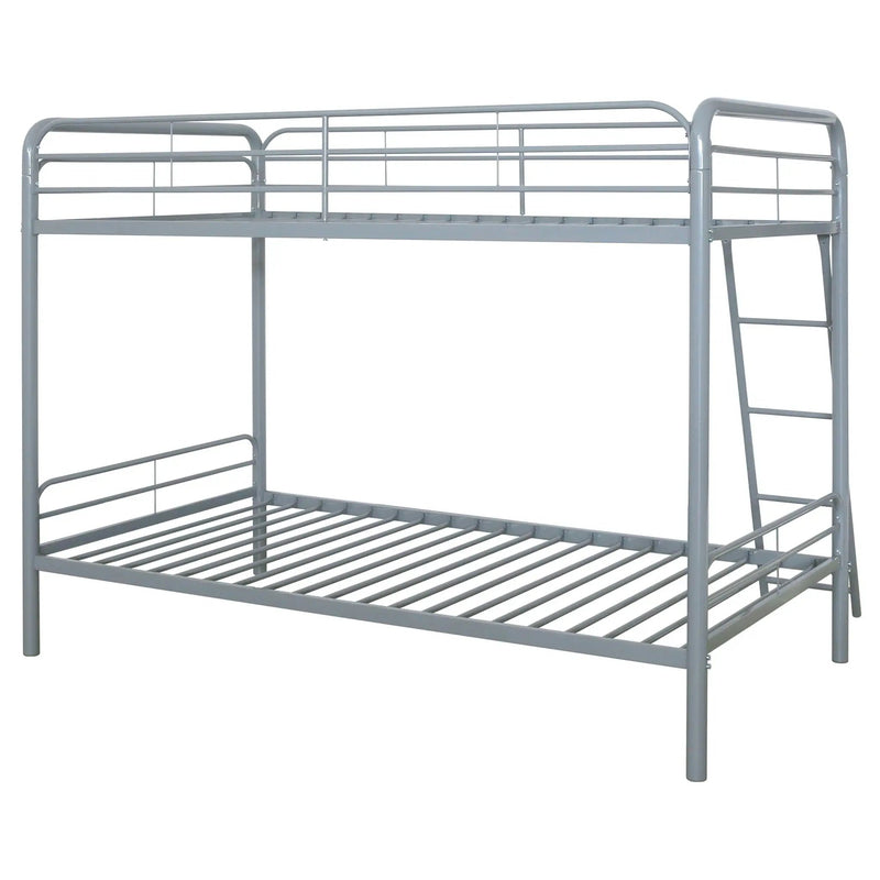 Carson Metal Twin Over Twin Bunk Bed Glossy Silver by Unique Piece Furniture