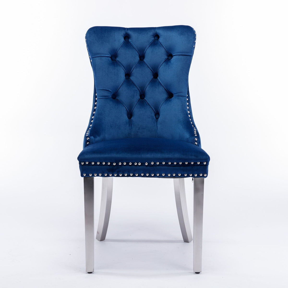 Contemporary Upholstered Dining Chair Set with Nailhead Trim - Multiple Colors, photo 18 of 24