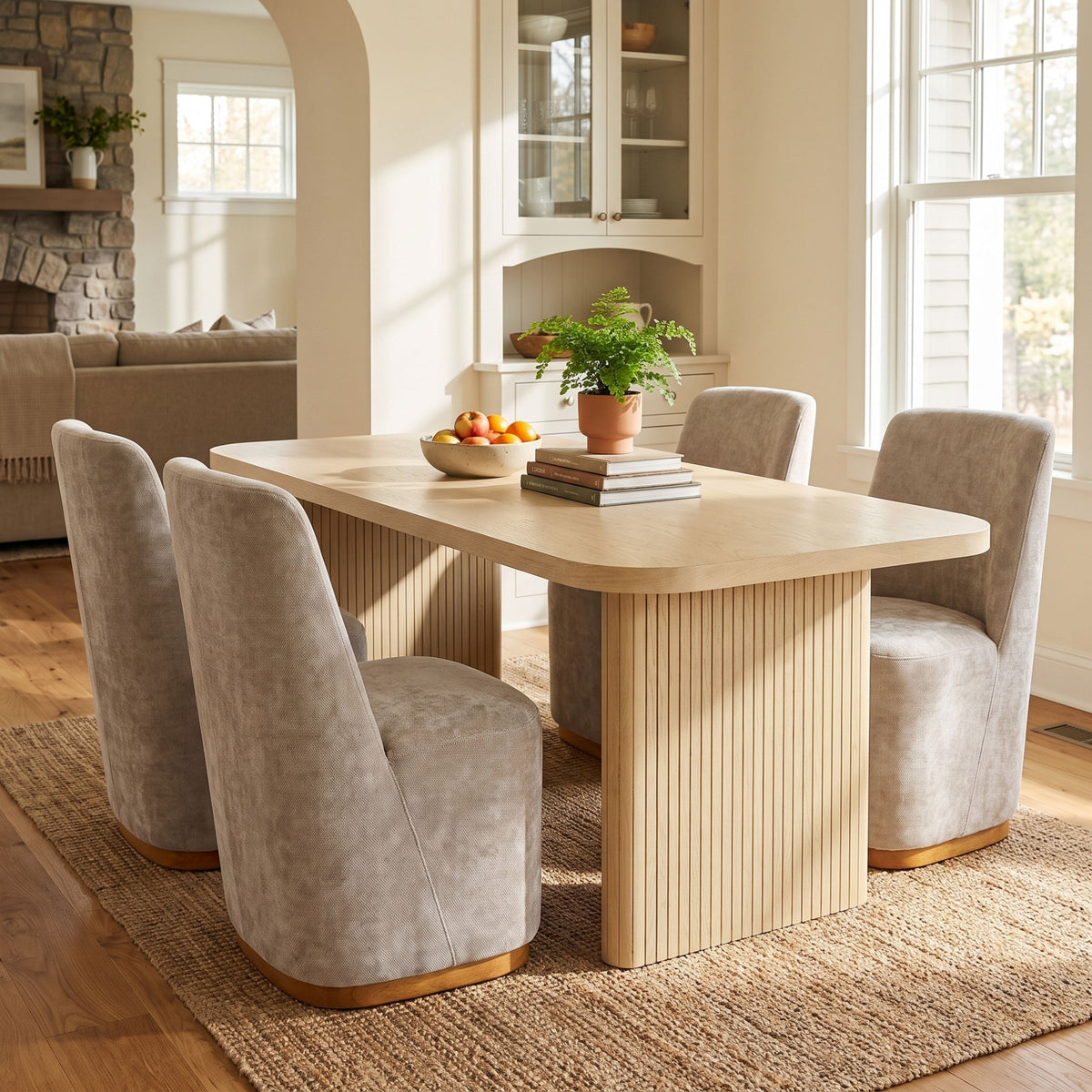 68.75" Wood Dining Table Set with 4 Chairs, photo 2 of 10