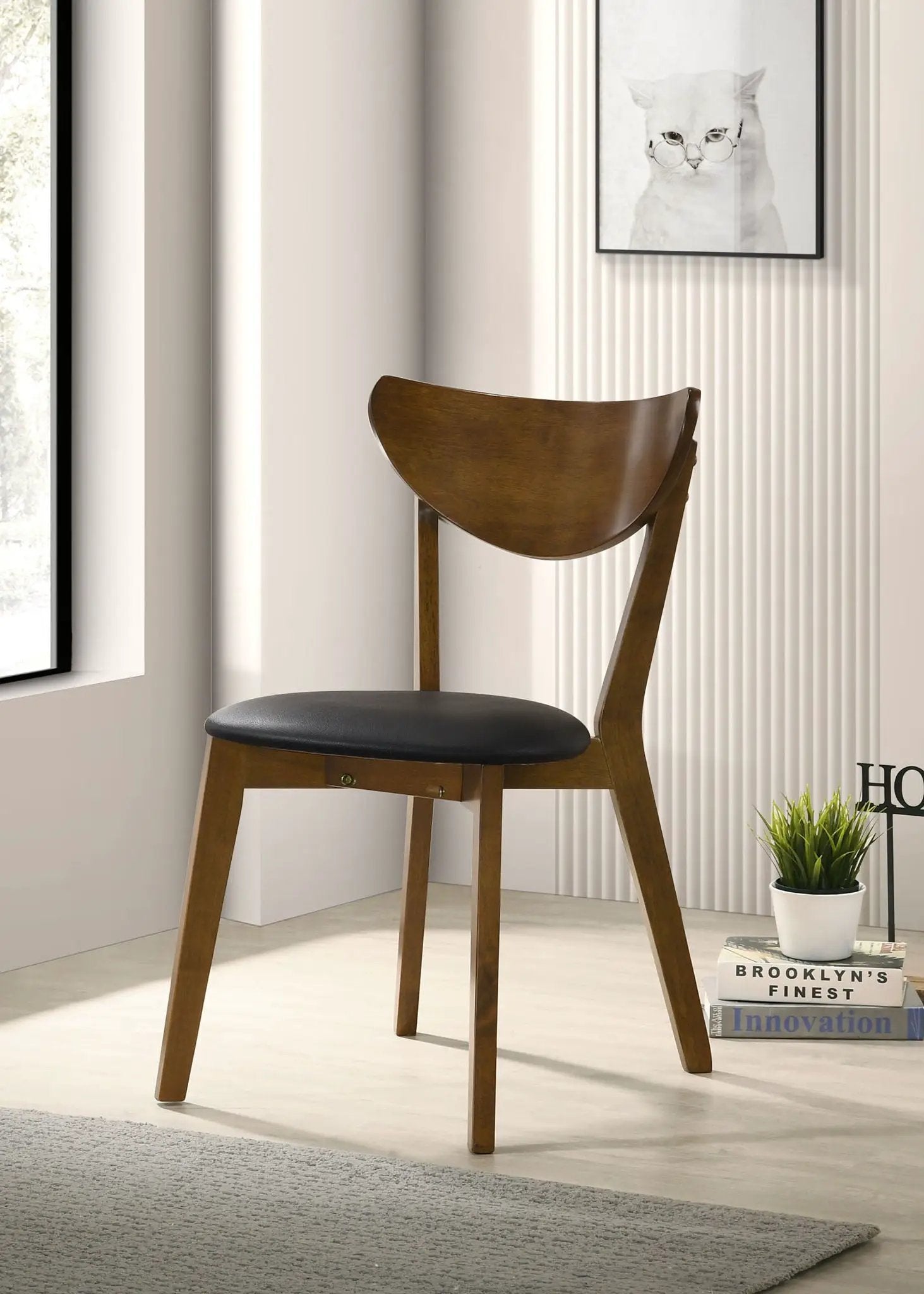 Jedda Wood Dining Side Chair Dark Walnut (Set of 2) by Unique Piece Furniture