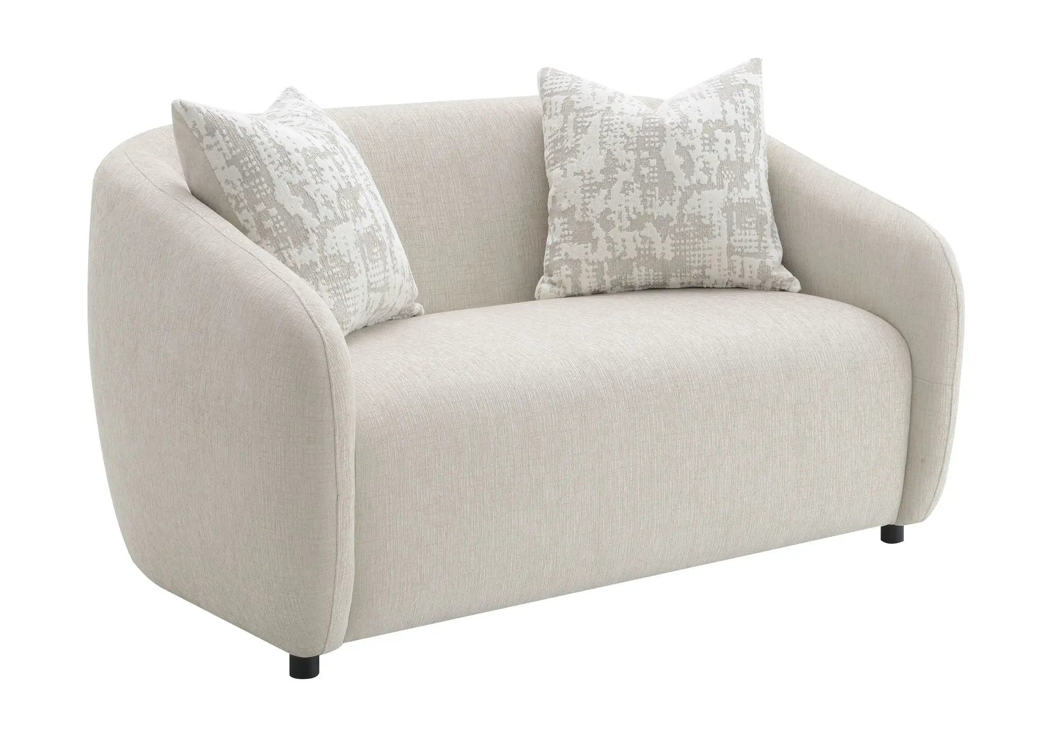 Etienne - Loveseat With 3 Pillows - Beige by HouseOfZazla