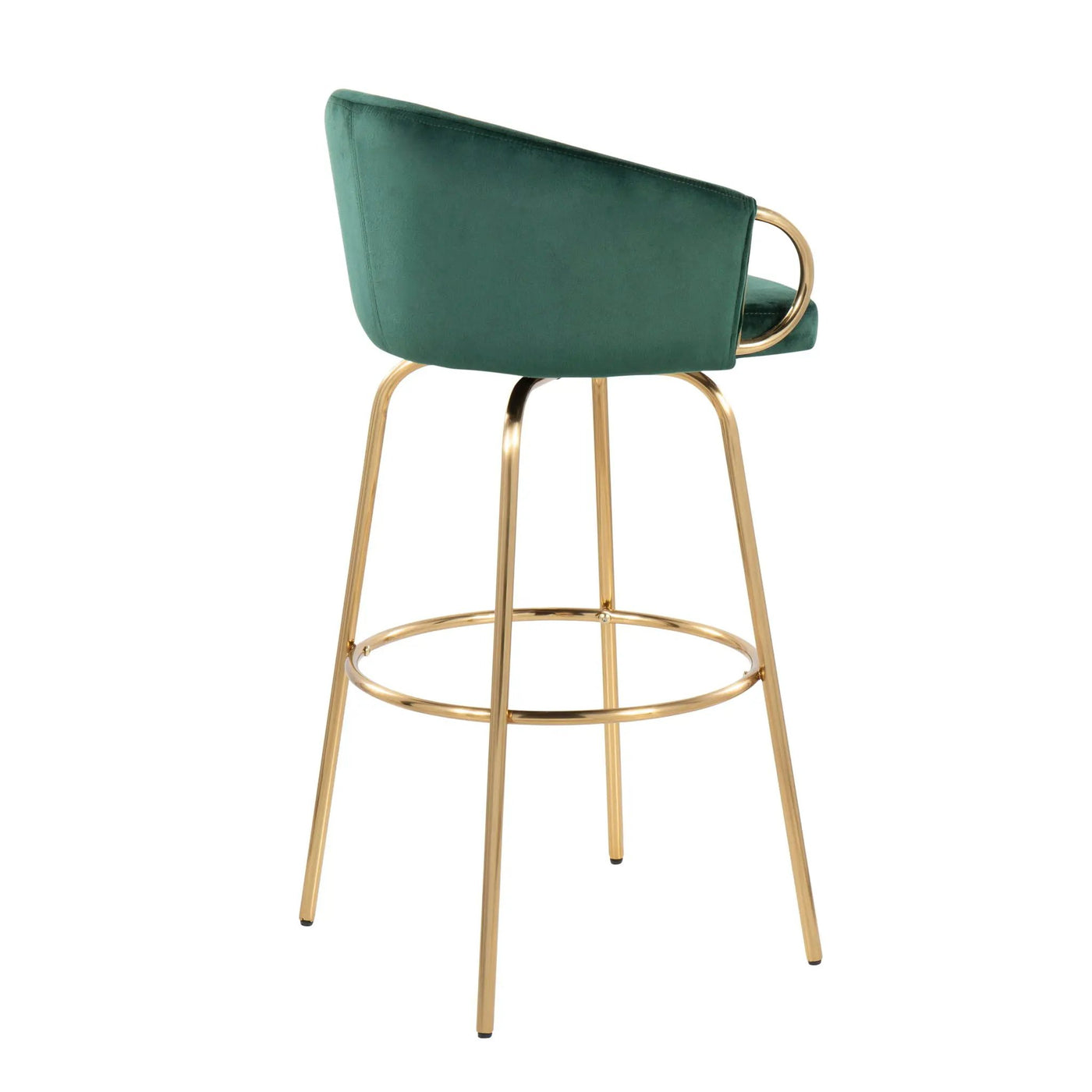 Claire - Contemporary / Glam Fixed Height Bar Stool (Set of 2) Round Footrest (Set of 2) by HouseOfZazla