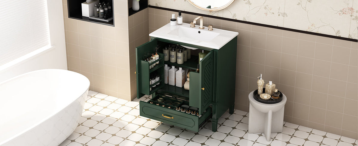 30" Bathroom Vanity with Sink - Freestanding Design - Green or Blue, photo 4 of 10