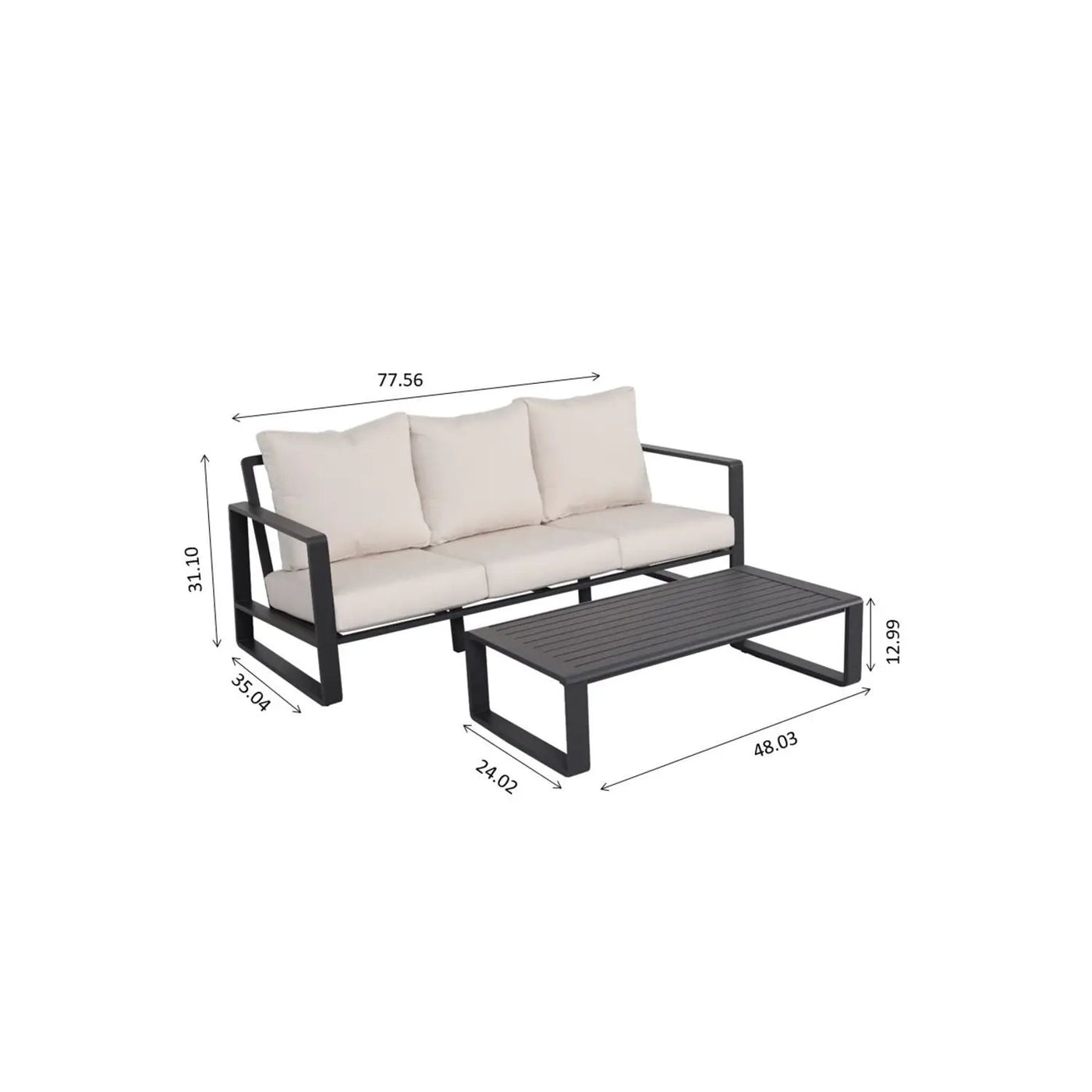 Sofa With Rectangular Coffee Table by HouseOfZazla