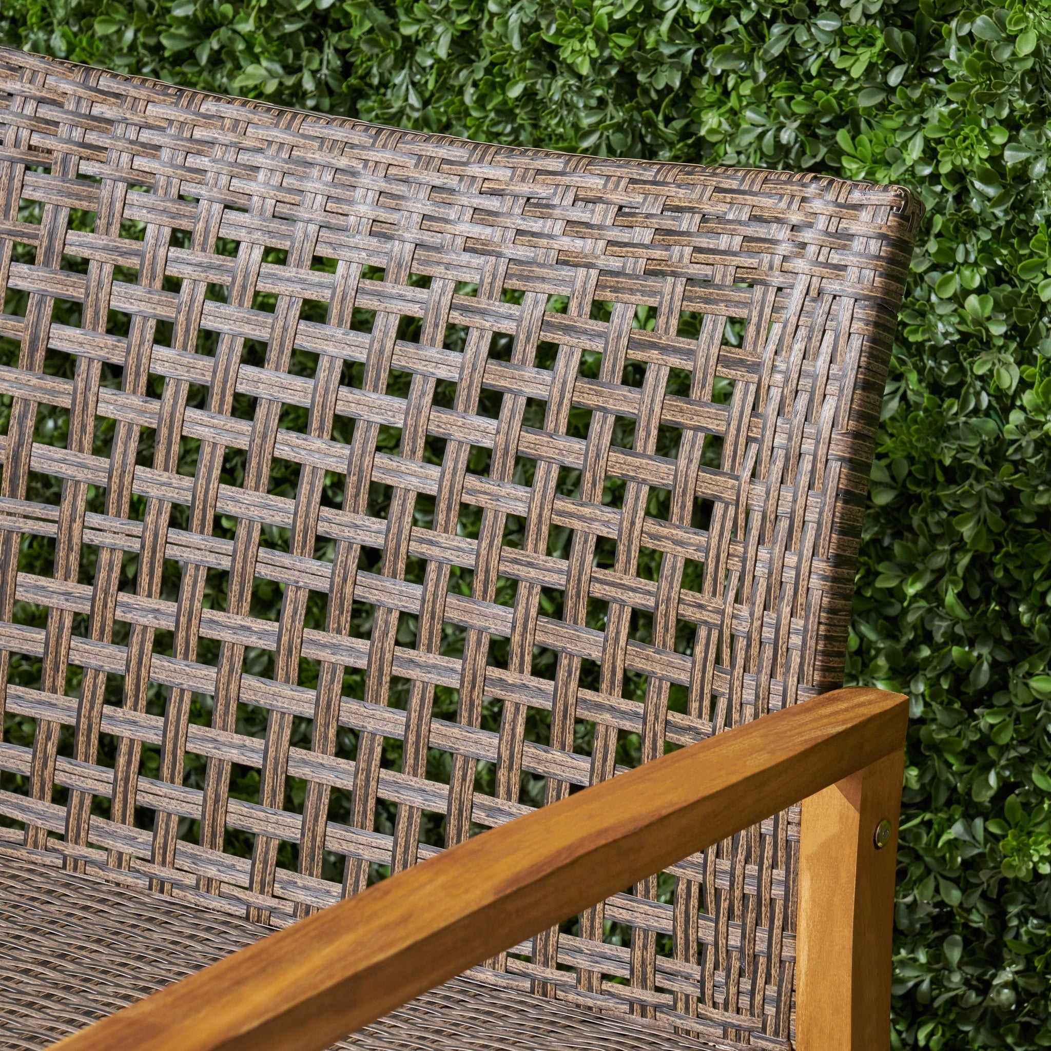 Hampton Outdoor Acacia Wood Wicker Loveseat by HouseOfZazla