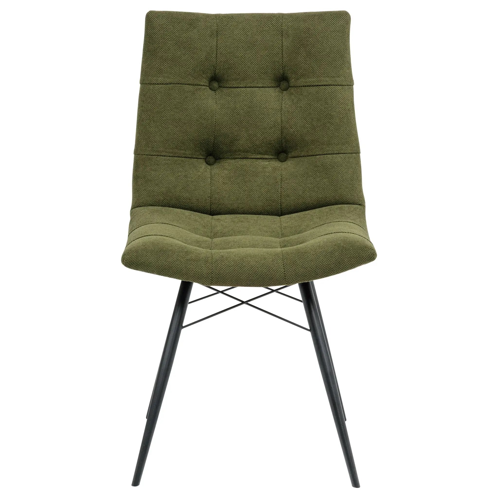 Aiken Fabric Upholstered Dining Side Chair Saddle Forest Green (Set of 4) by Unique Piece Furniture