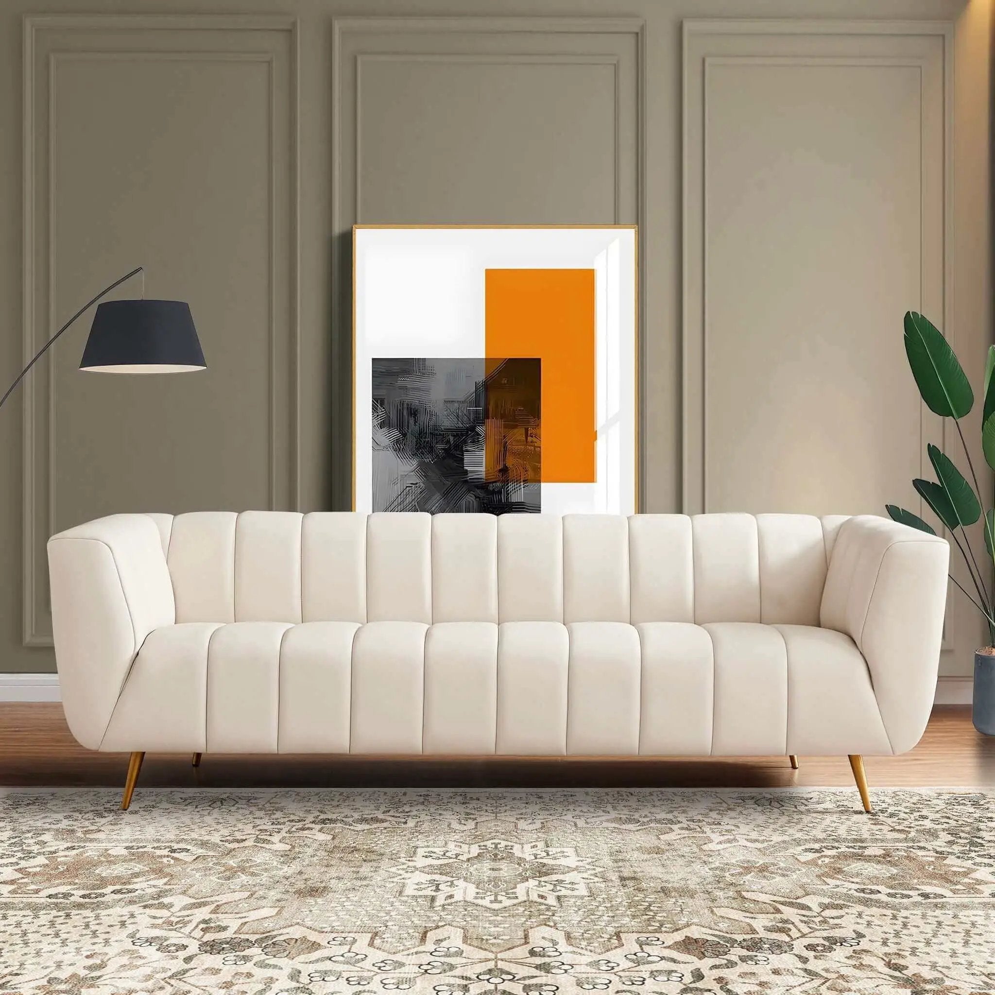 Lamattina - Genuine Italian Channel Tufted Sofa by Unique Piece Furniture