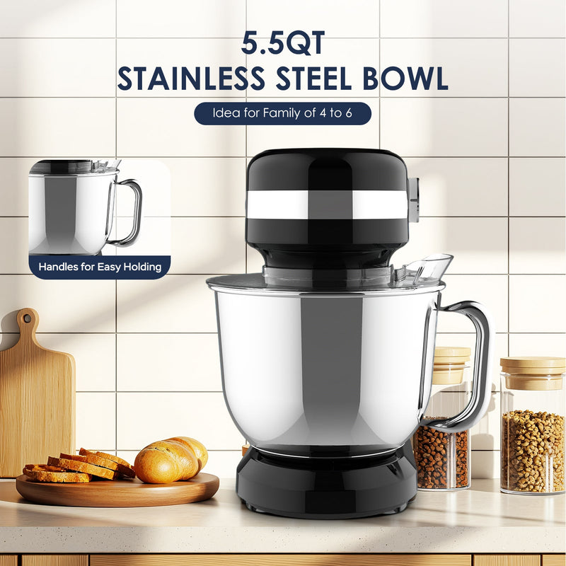 5.5QT Electric Stand Mixer with 12-Speed Tilt-Head – Stainless Steel Bowl, photo 5 of 10