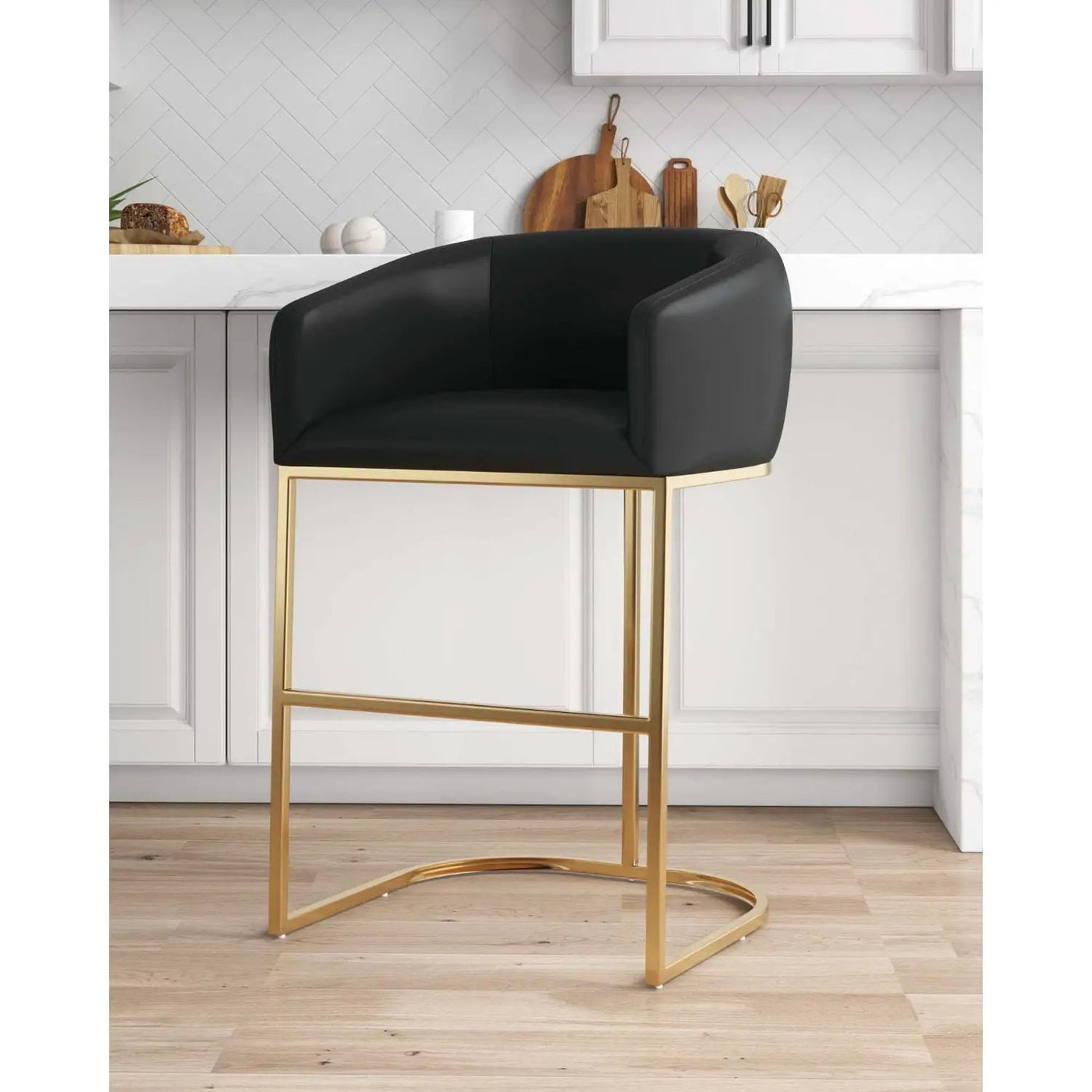 Mid-Century Modern Stool With Steel Base by HouseOfZazla