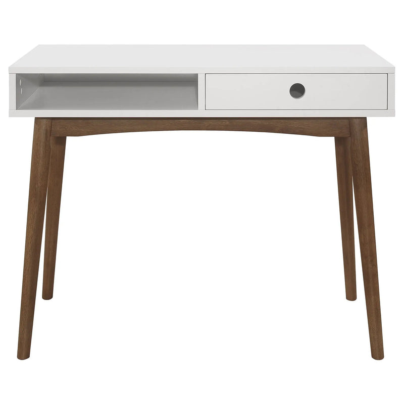 1 Drawer Writing Desk, Compact Size For Home Office - White by HouseOfZazla