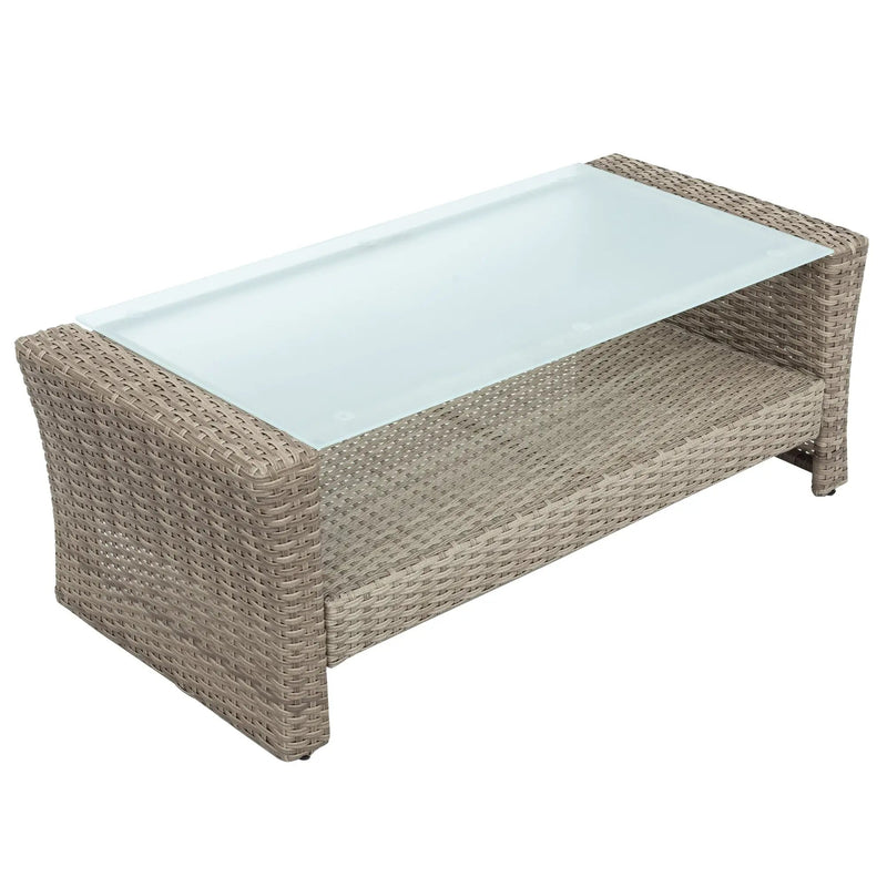 Set Of 4 Piece All Weather Wicker Patio Furniture by BLAKHOM