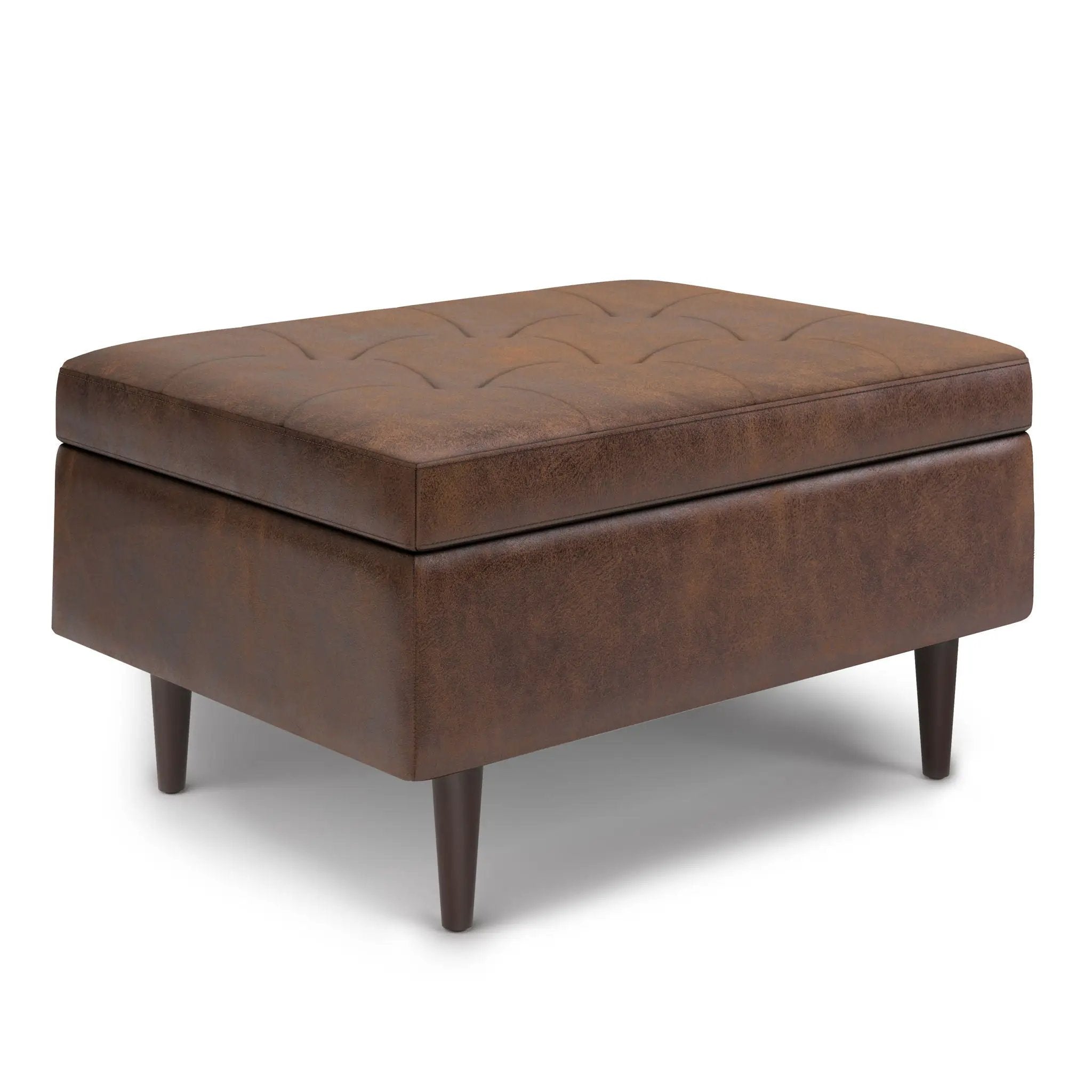 Shay - Large Square Coffee Table Storage Ottoman Mid-Century Style by Unique Piece Furniture