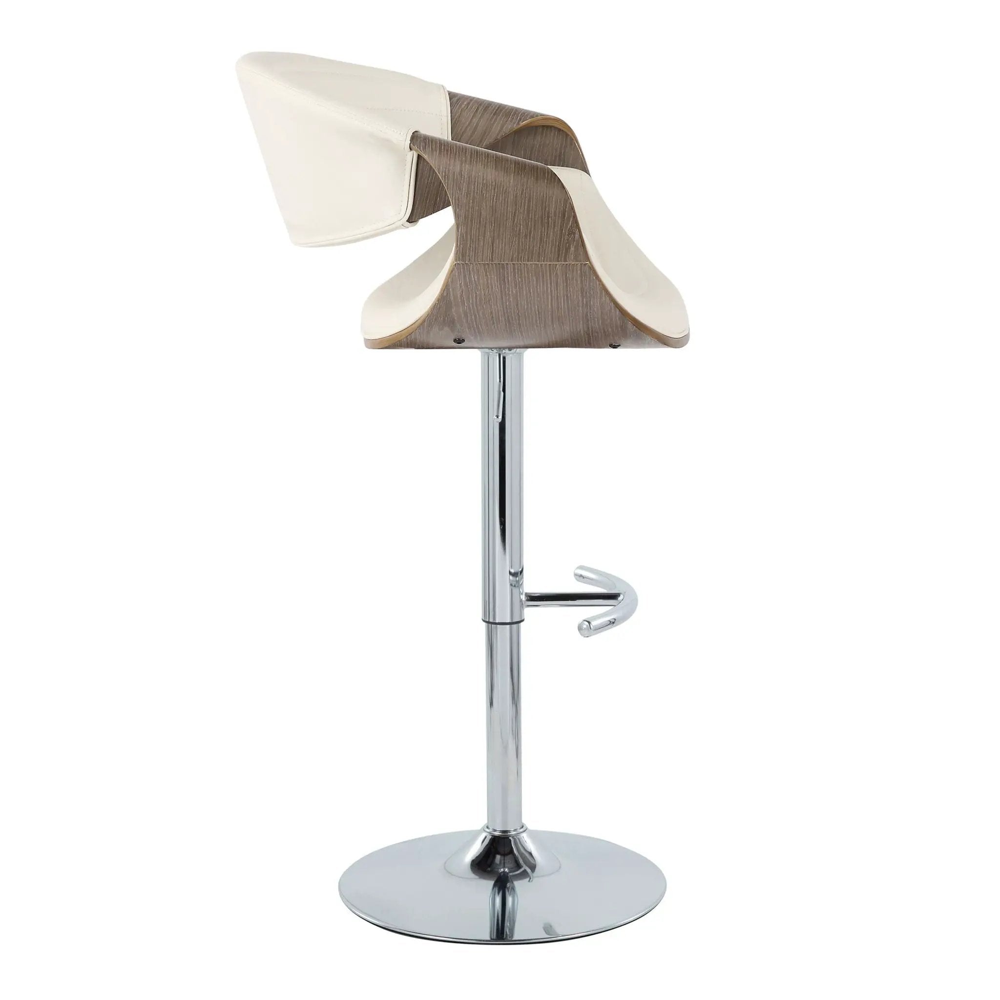 Symphony - Mid Century Modern Adjustable Barstool With Swivel & Rounded T Footrest (Set of 2) by HouseOfZazla