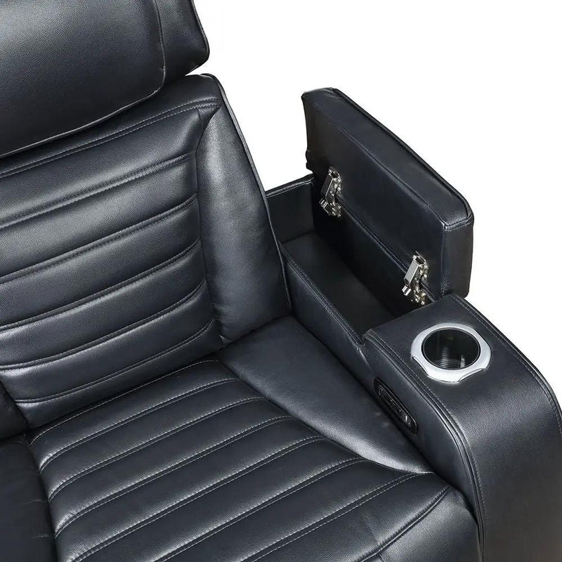 Ephron - Power Motion Recliner With Power Headrest & LED - Black by Unique Piece Furniture