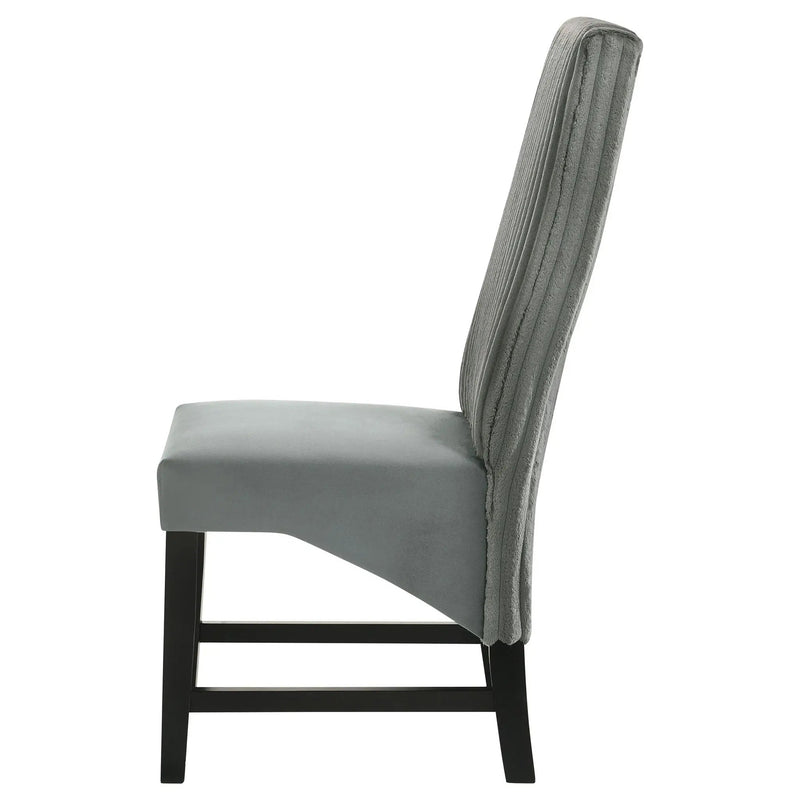 Barrand Upholstered Dining Side Chair Grey (Set of 2) by Unique Piece Furniture