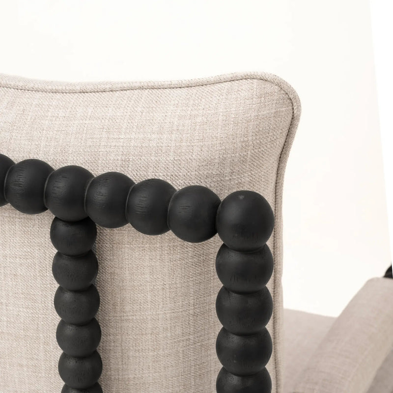 Rubber Wood Accent Chair with Upholstered Fabric by HouseOfZazla