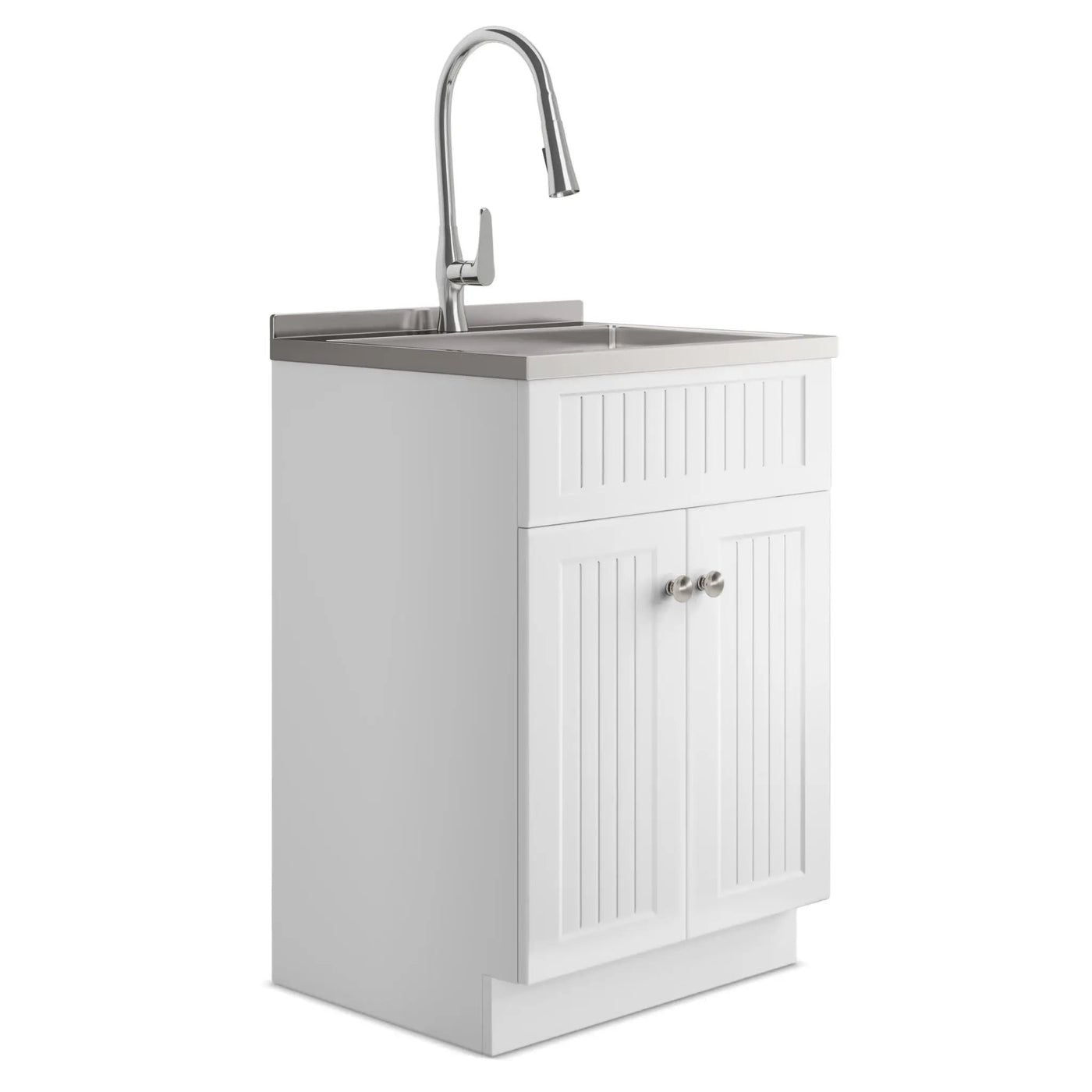 Beckham - Laundry Cabinet & Faucet And Stainless Steel Sink by HouseOfZazla
