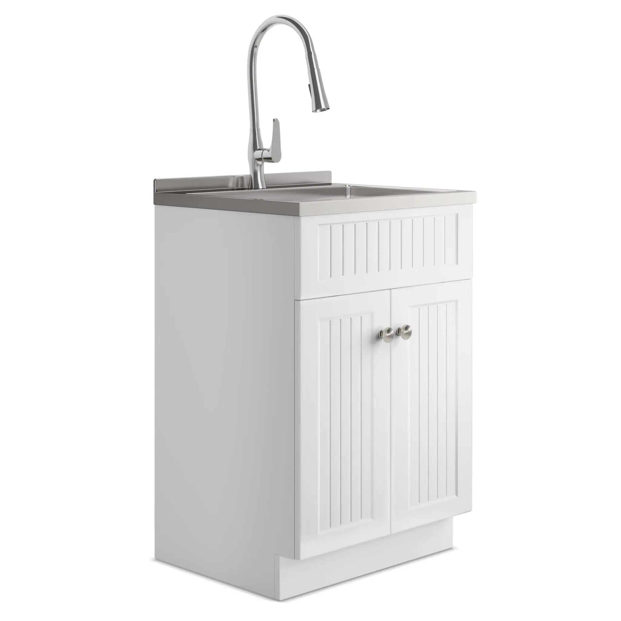 Beckham - Laundry Cabinet & Faucet And Stainless Steel Sink by HouseOfZazla
