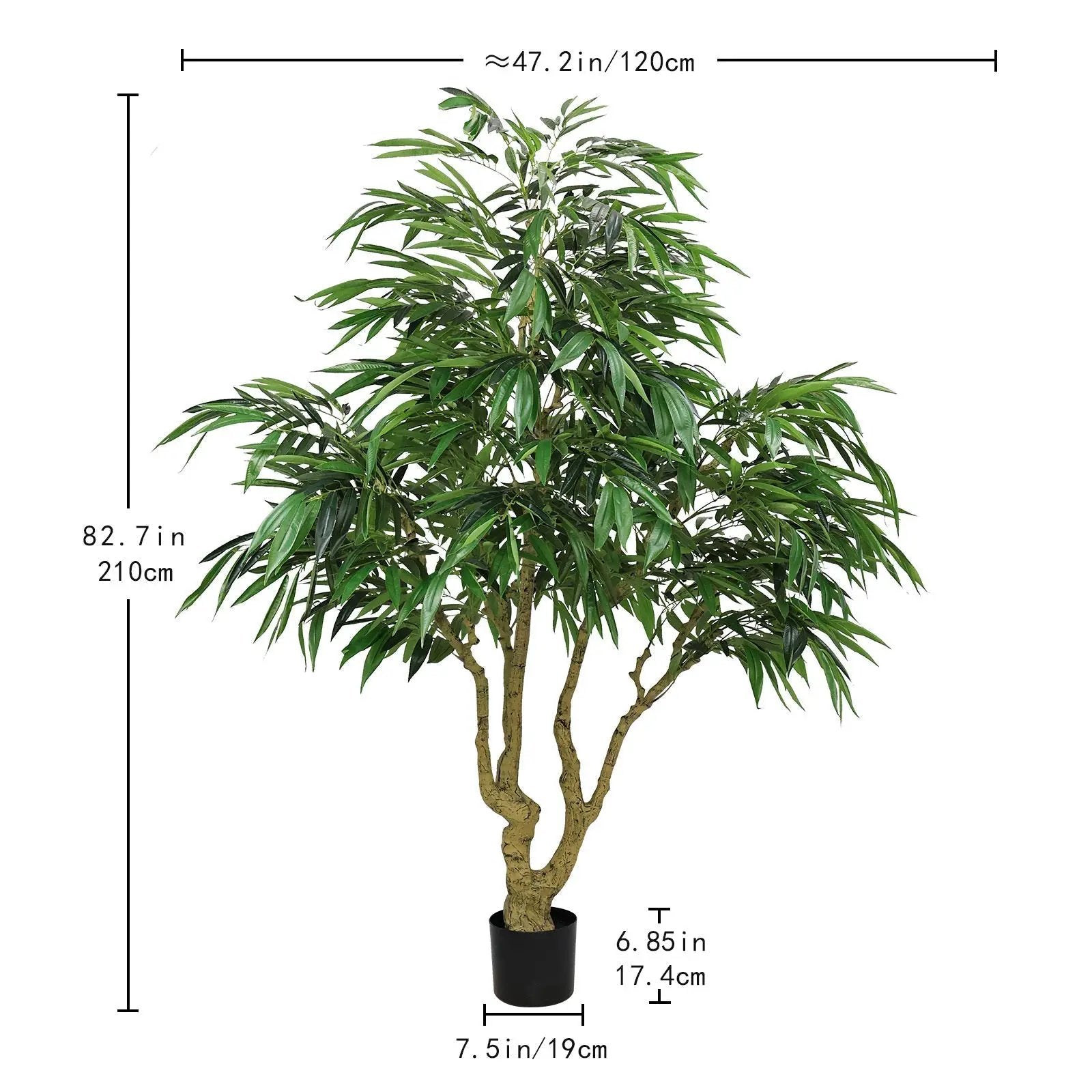 7FT Artificial Willow Tree Indoor Faux Greenery Plant by HouseOfZazla