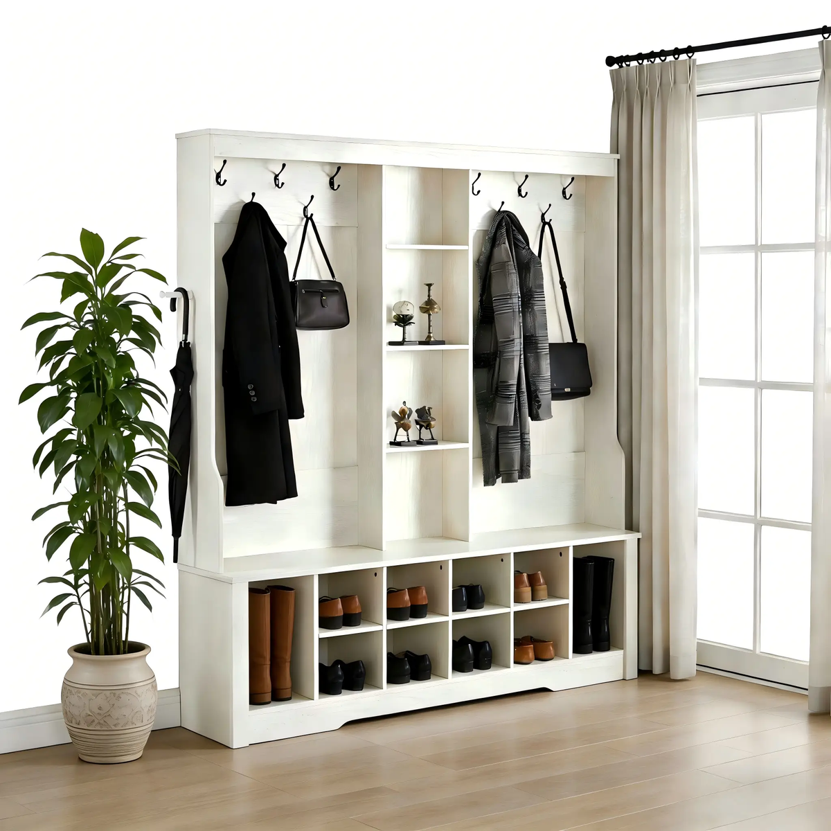 Itaar Hall Tree with Bench and Shoe Storage by HouseOfZazla