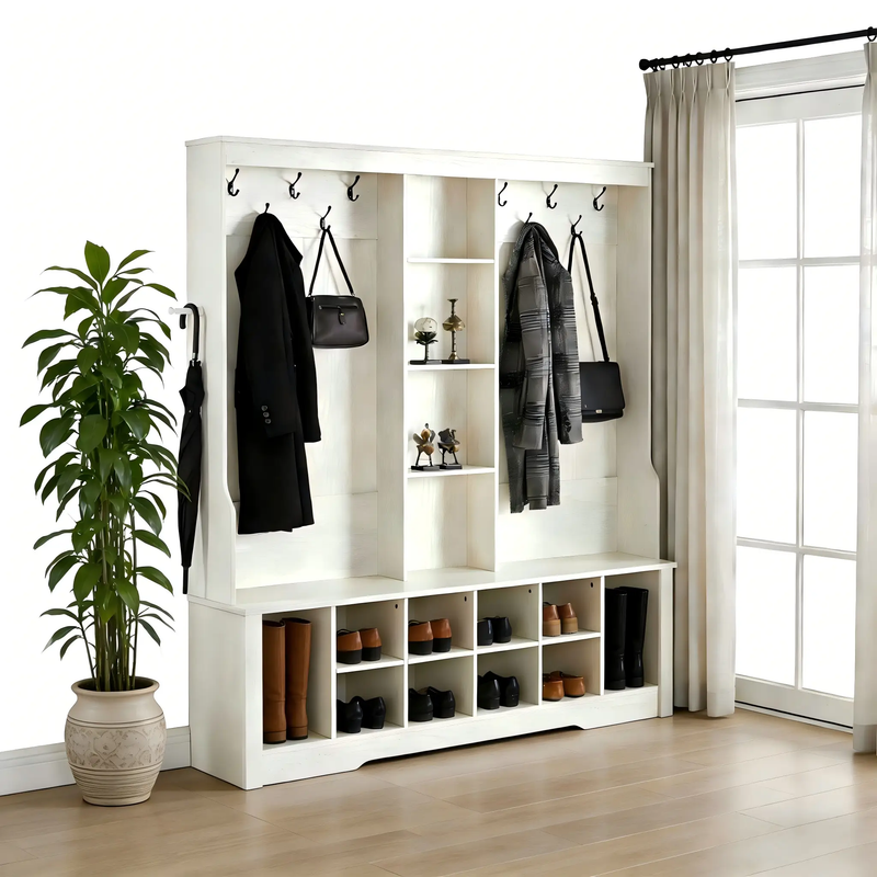 Itaar Hall Tree with Bench and Shoe Storage by HouseOfZazla