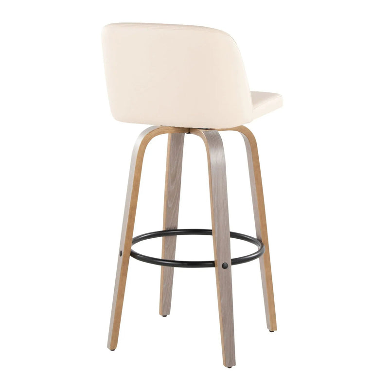 Toriano - Fixed Height Contemporary Barstool With Swivel With Round Footrest (Set of 2) by Unique Piece Furniture