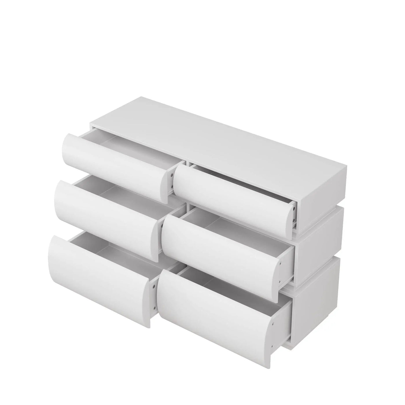 Minimalist Modern 6 Drawer Dresser, Handle Free Design With Wide Storage by HouseOfZazla