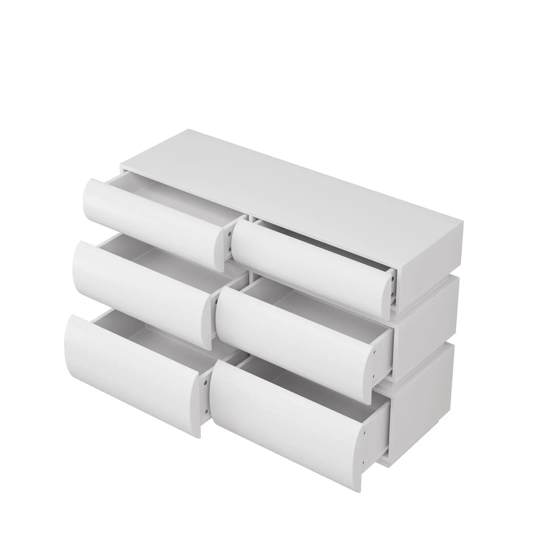 Minimalist Modern 6 Drawer Dresser, Handle Free Design With Wide Storage by HouseOfZazla