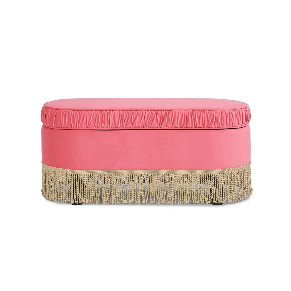 Serena - Contemporary Design Oval Storage Bench Ottoman, photo 3 of 21