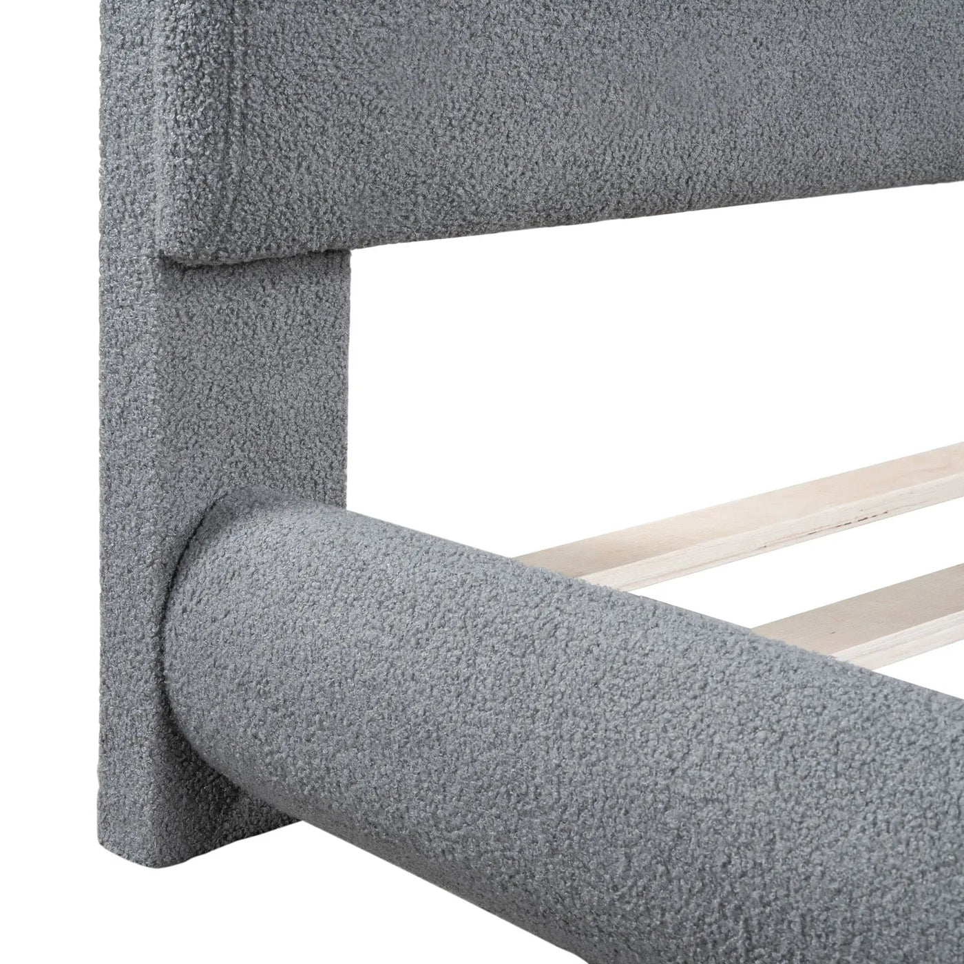 Upholstered Platform Bed With Thick Solid Frame And Stylish Curve-Shaped Design by HouseOfZazla