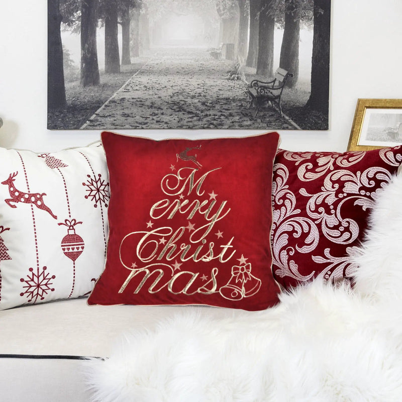 Red Velvet Christmas Throw Pillow by HouseOfZazla