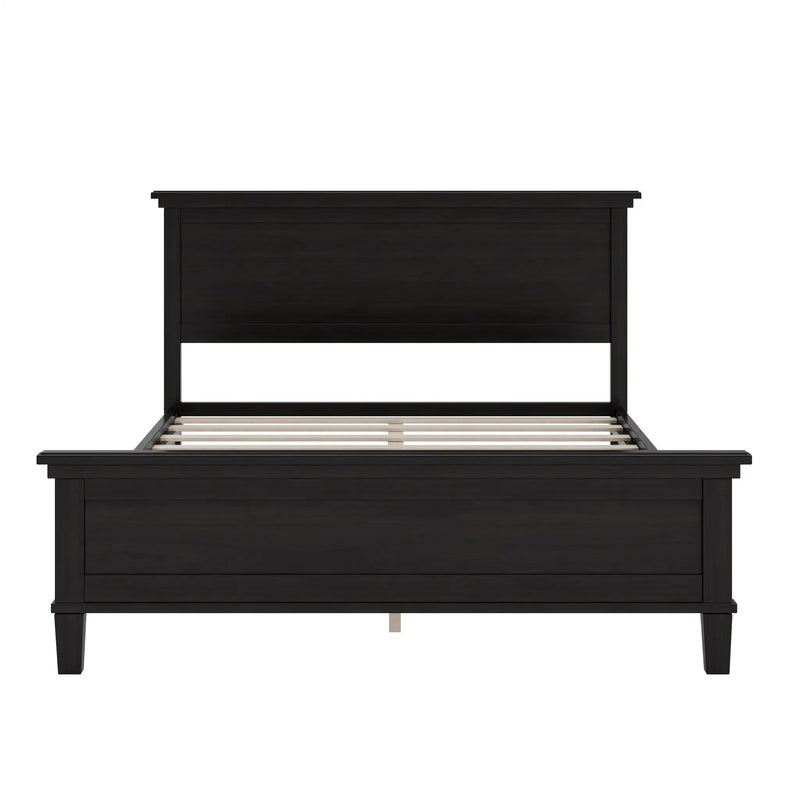 Mid-Century Modern Wood Platform Bed Frame with Headboard by HouseOfZazla