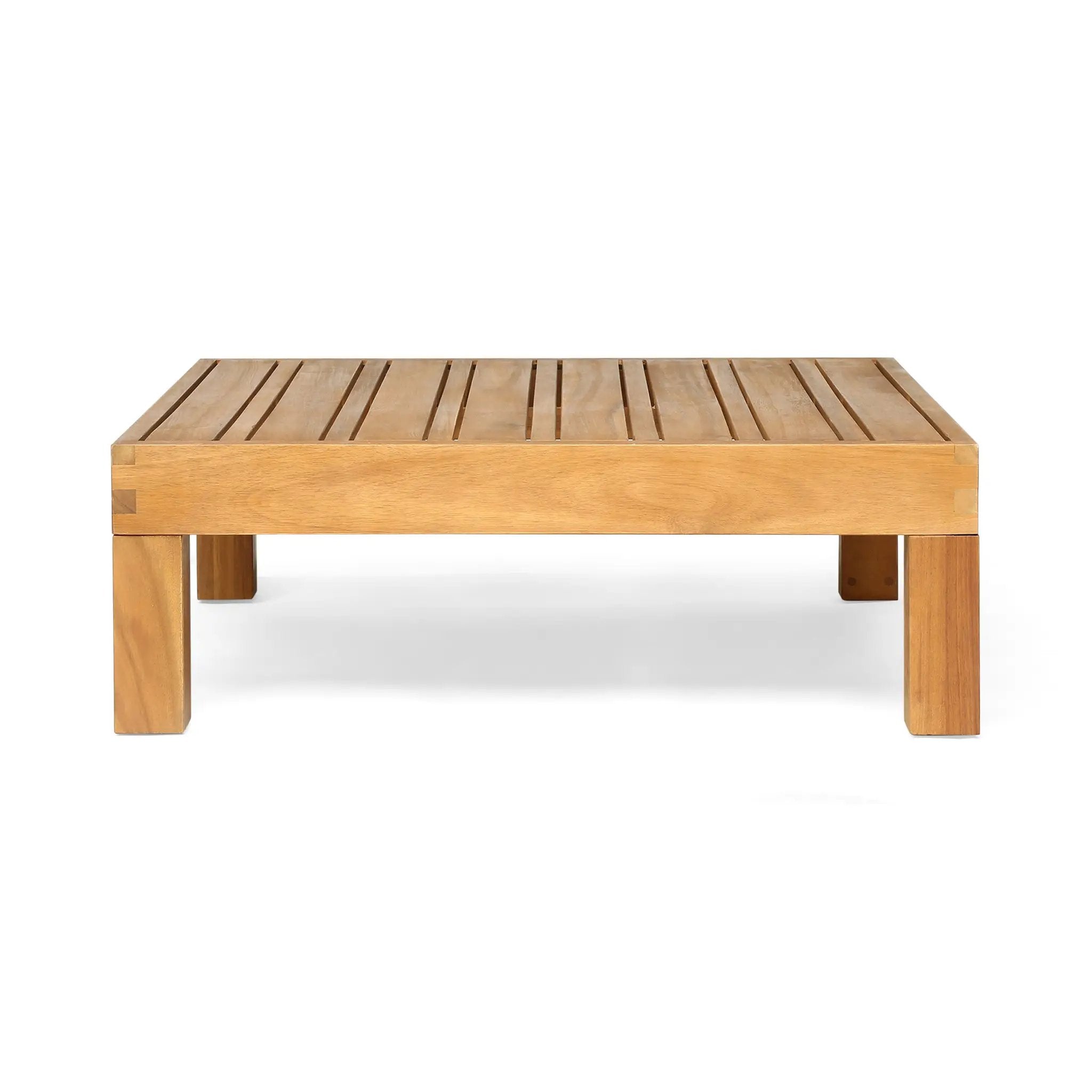 Oana Outdoor Wooden Sectional Set With Cushions, Blue by HouseOfZazla
