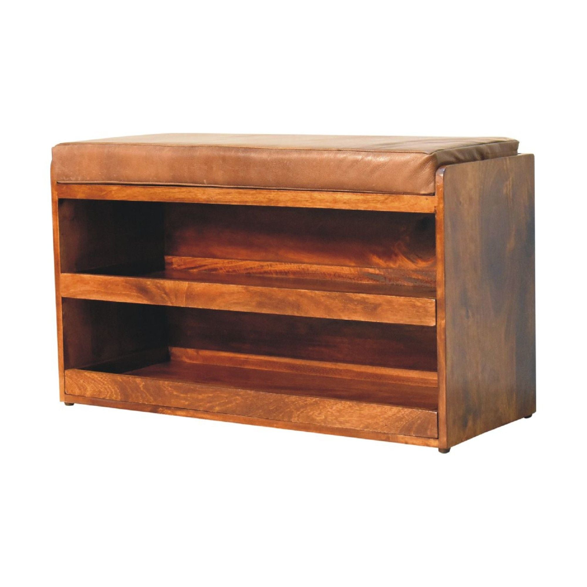 Buffalo - Hide Pull Out Shoe Storage Bench by HouseOfZazla