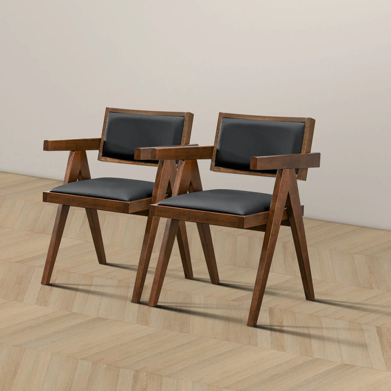 Athena - Dining Chair (Set of 2) - Black / Brown by Unique Piece Furniture