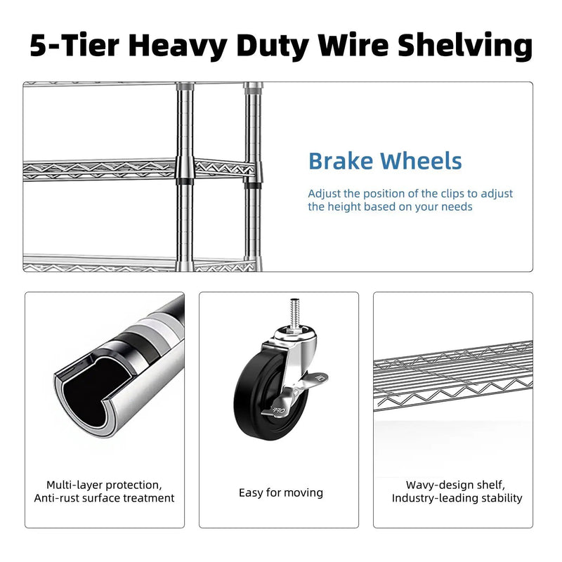 5-Tier Utility Steel Storage Shelving Unit by HouseOfZazla