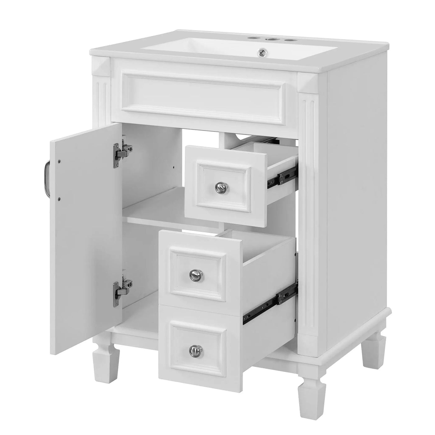 Bathroom Vanity With Sink, Compact Cabinet & 2 Drawers by HouseOfZazla