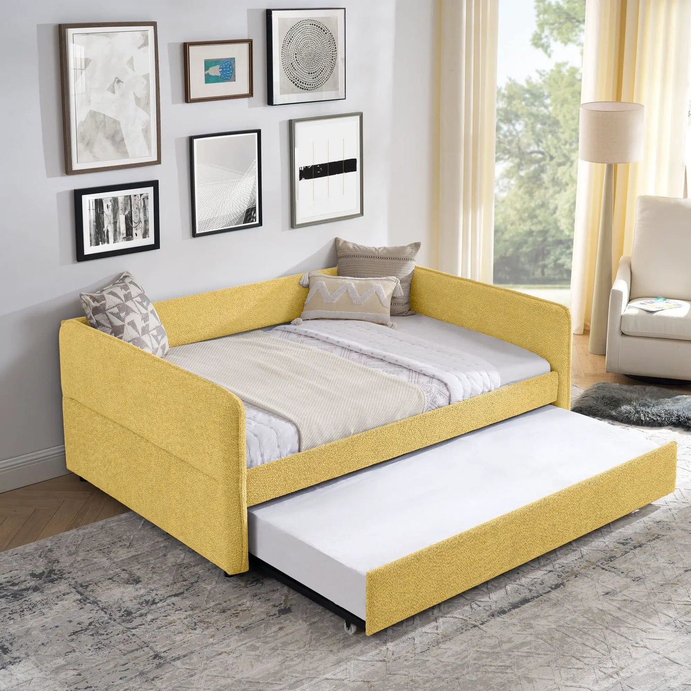Upholstered Daybed With Pop Up Trundle by HouseOfZazla