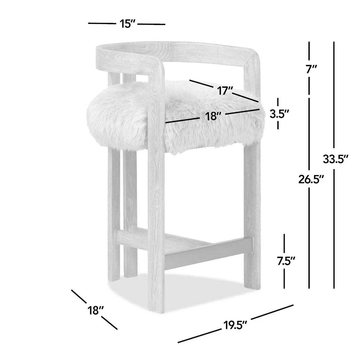 Millwick - Low Back Counter Stool by HouseOfZazla