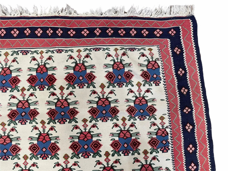 3x5 Vintage Kurdish Senneh Kilim Rug 3 x 5 Heirloom Rug Flatweave Antique Rug Playroom Rug Collectible Rug Beige Kilim by Jewel Rugs